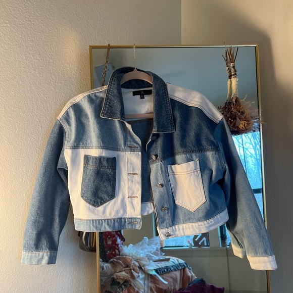 Cropped Patchwork Denim Jacket - Picture 5 of 6